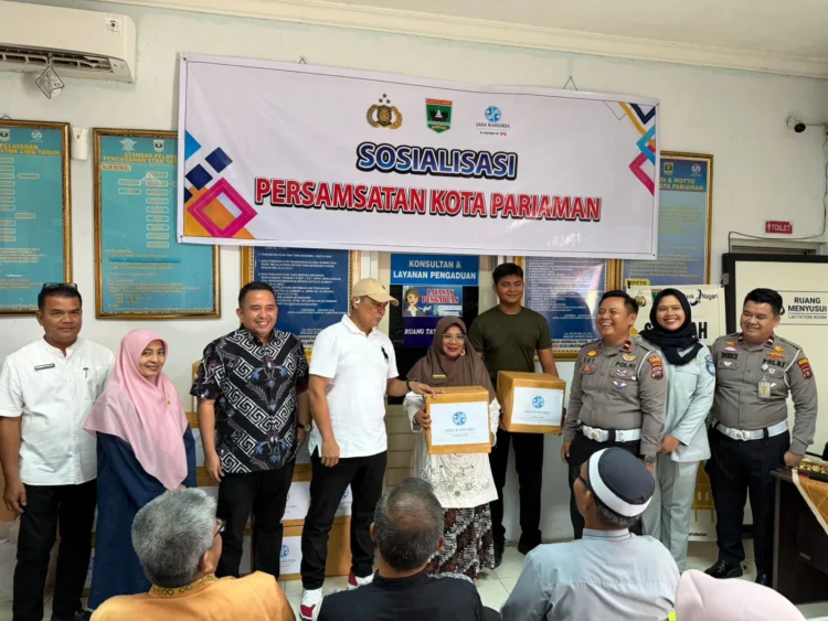 Jasa Raharja Sumbar Edukasi Wajib Pajak Pariaman Lewat Sosialisasi Persamsatan dan Doorprize