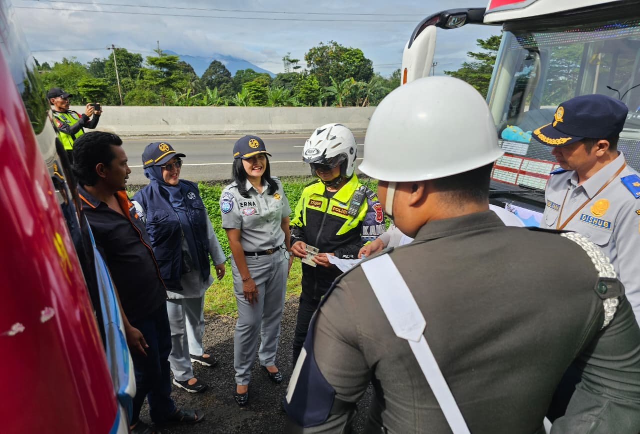 Libur Tahun Baru 2026, Jasa Raharja dan Stakeholder Kembali Laksanakan Ramp Check Kendaraan di Rest Area Jagorawi Km 45 Ciawi