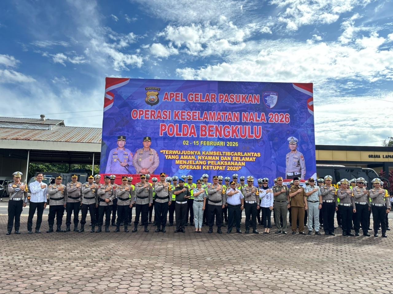 Perkuat Sinergi Lintas Sektor, Jasa Raharja Bengkulu Hadiri Apel Gelar Pasukan Operasi Keselamatan Nala 2026