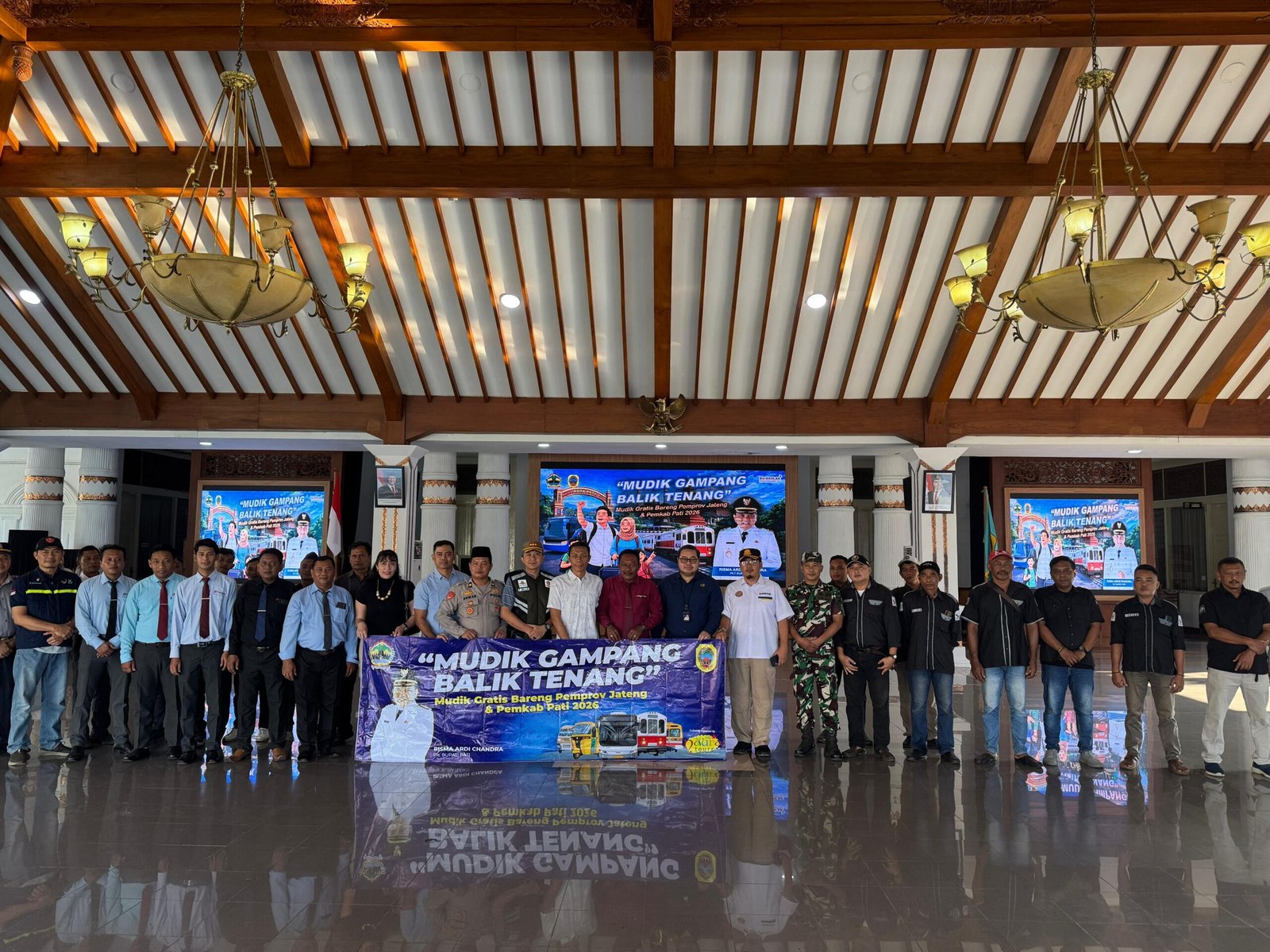 Jasa Raharja Pati Hadiri Pemberangkatan Program Mudik Gratis Lebaran 2026 di Pendopo Setda Kabupaten Pati