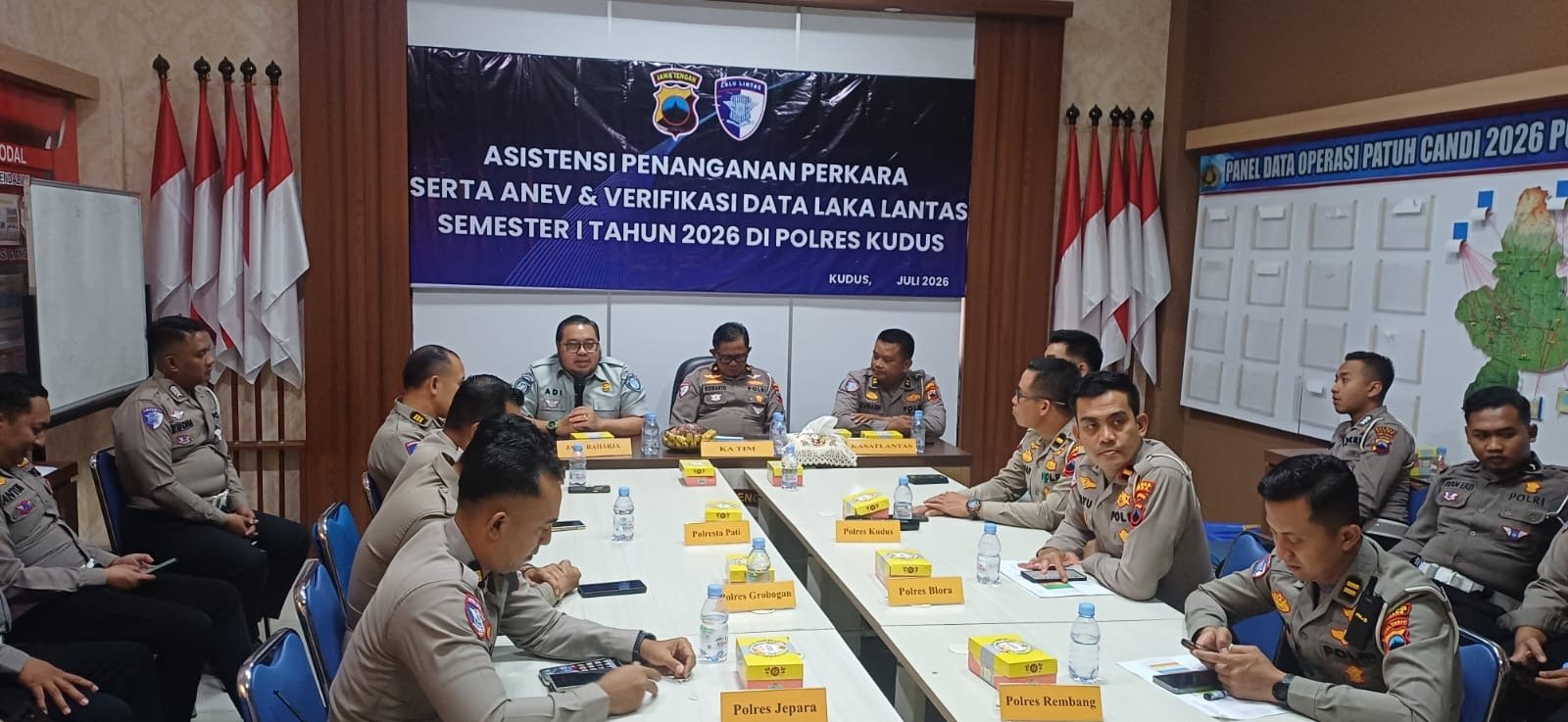 Jasa Raharja Hadiri Asistensi Penanganan Perkara dan Anev Data Kecelakaan Lalu Lintas Semester I 2026 di Polres Kudus