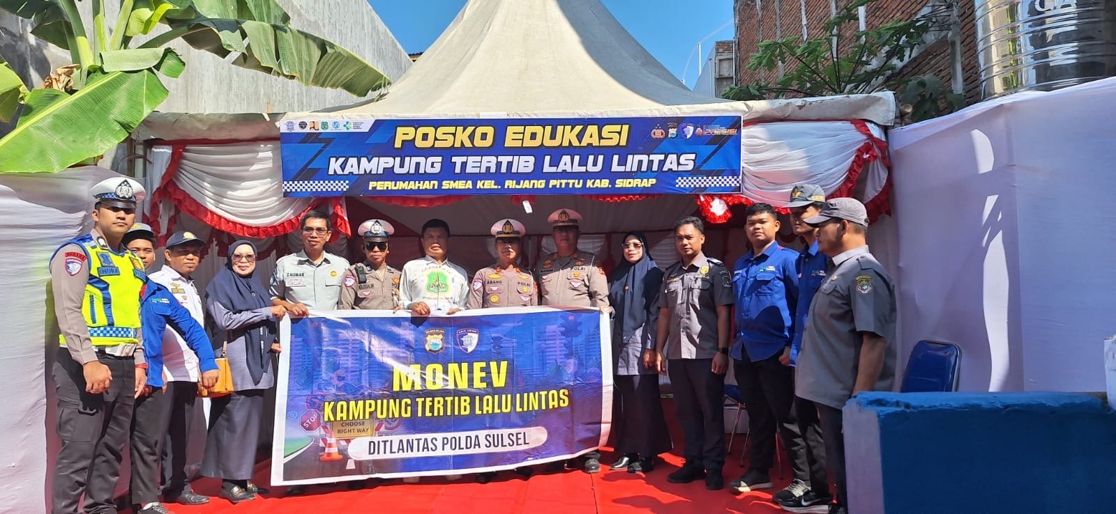 PT Jasa Raharja (Persero) Cabang Parepare Bersama Kasatlantas Polres Sidrap Dan Stakeholder Terkait Perkuat Sinergi Dalam Mewujudkan Kampung Tertib Lalu Lintas Di Kabupaten Sidrap
