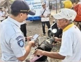 PT Jasa Raharja Cabang Tasikmalaya Bersama Tim Pembina Samsat Laksanakan Operasi Gabungan di Rest Area Dobo Kota Banjar