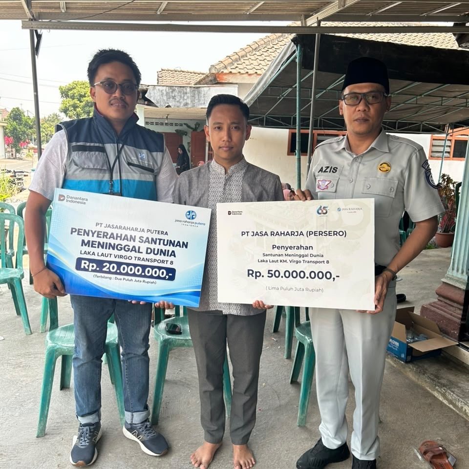 Jasa Raharja Kediri Serahkan Santunan Korban Meninggal Dunia Laka Laut KM Virgo Transport 8