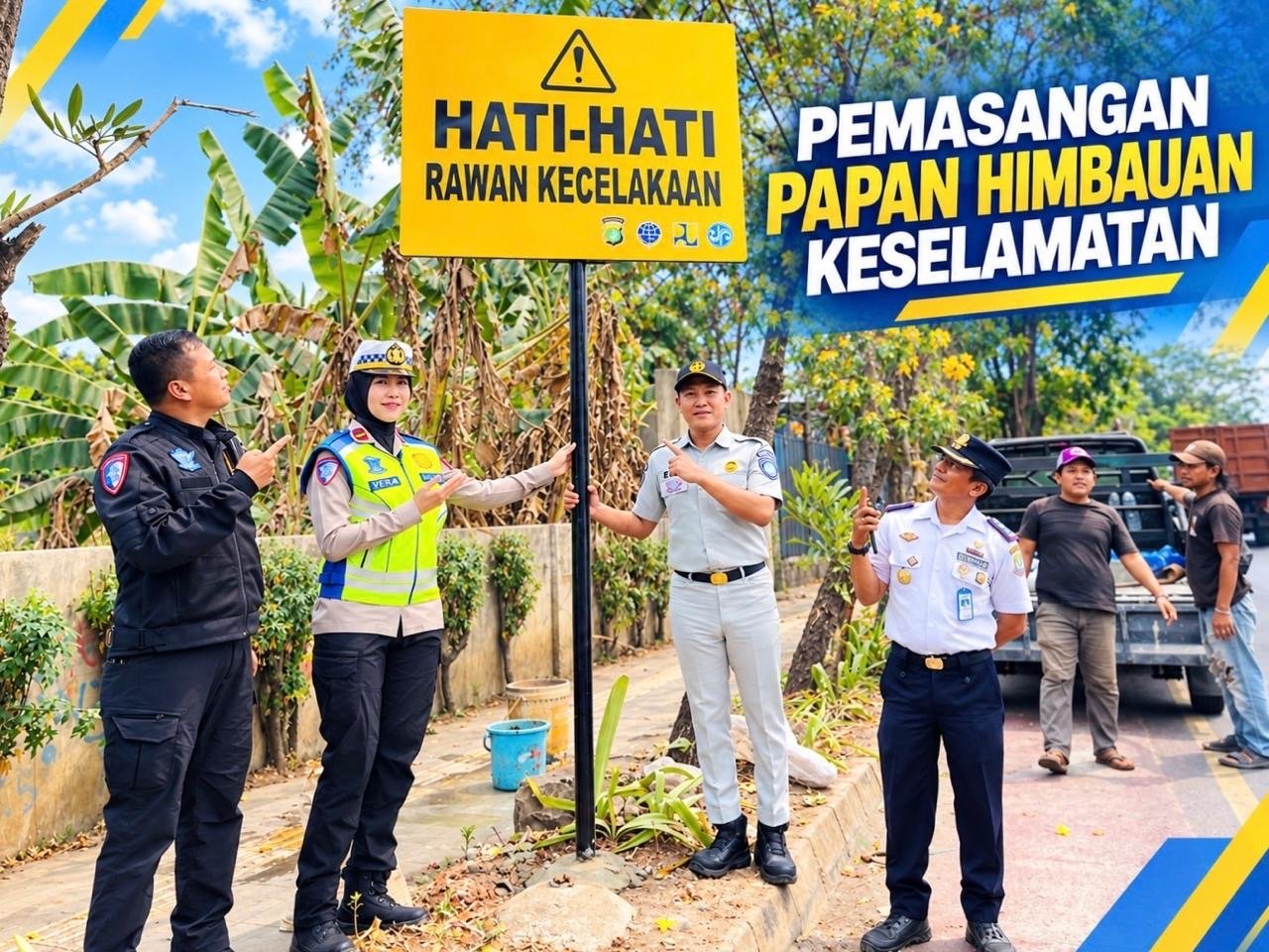 Cegah Laka Lantas, Jasa Raharja Pasang PAPAN HIMBAUAN KESELAMATAN di Daerah Rawan Kecelakaan