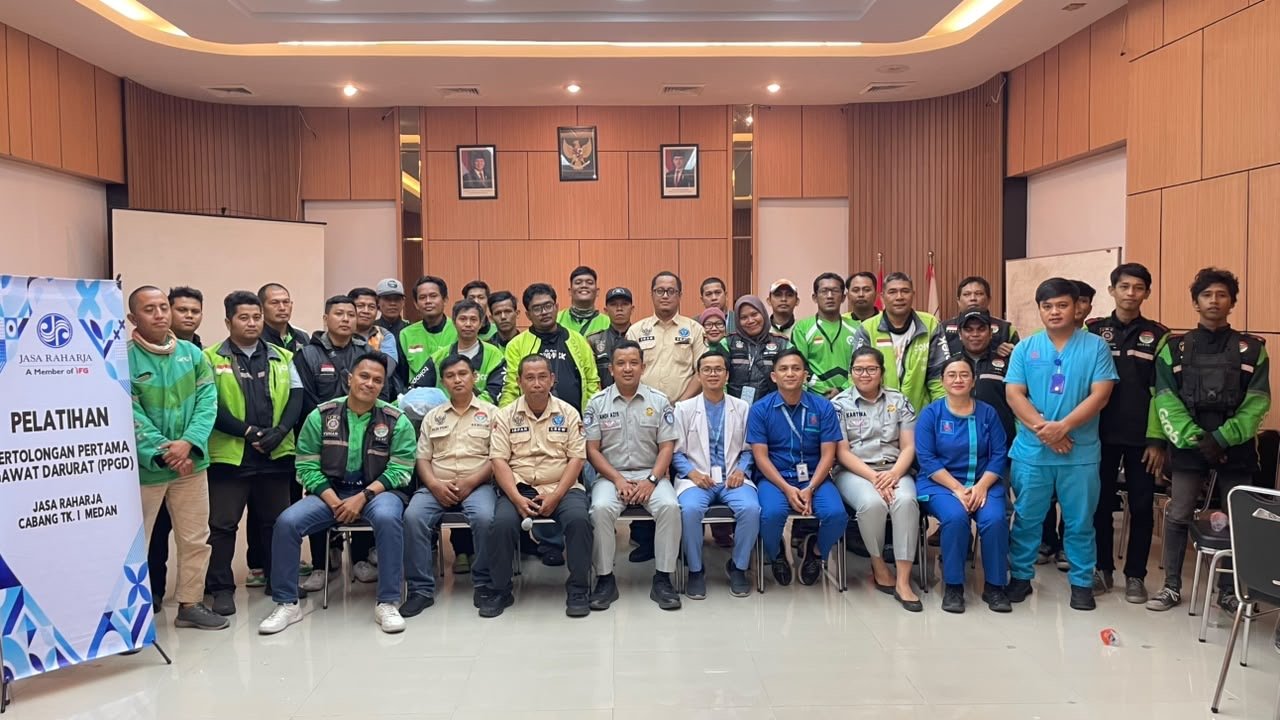 PT Jasa Raharja (Persero) Cabang Tk.I Medan dan Rumah Sakit Mitra Sejati Bersinergi Gelar Pelatihan Pertolongan Gawat Darurat kepada Komunitas GODAMS Medan